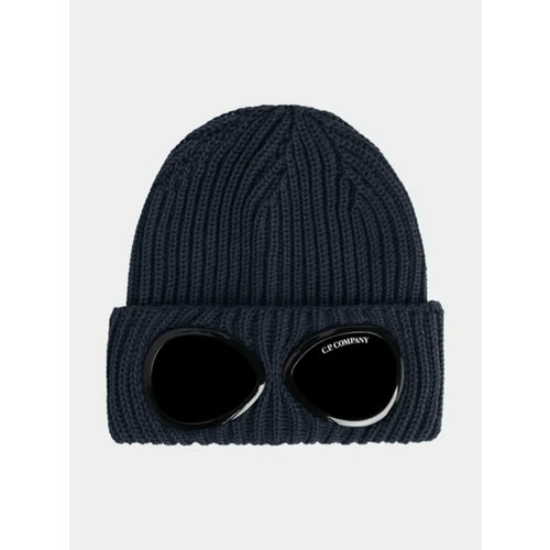 Шапка бини C.P. Company Extra Fine Merino Wool Goggle, размер Onesize, синий шапка c p company extra fine merino wool goggle beanie