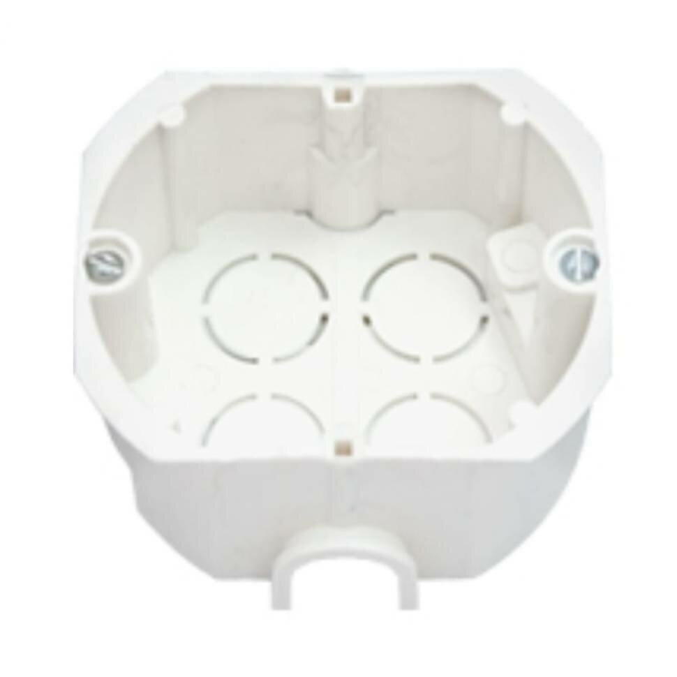 Подрозетник BYLECTRICA СП К-210, пластик, белый, скрытый монтаж, 76x76x42,5мм — фото 1