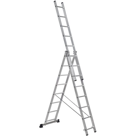 Лестница Topfort трехсекционная алюминиевая 3х8 ступеней