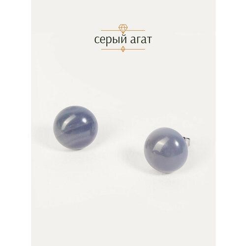 фото Серьги пусеты bl jewelry, горный хрусталь, циозит, кахолонг, аметист, обсидиан, сердолик, агат, тигровый глаз, гранат, коралл, змеевик, варисцит, нефрит, янтарь, яшма, говлит, халцедон, белый, серый