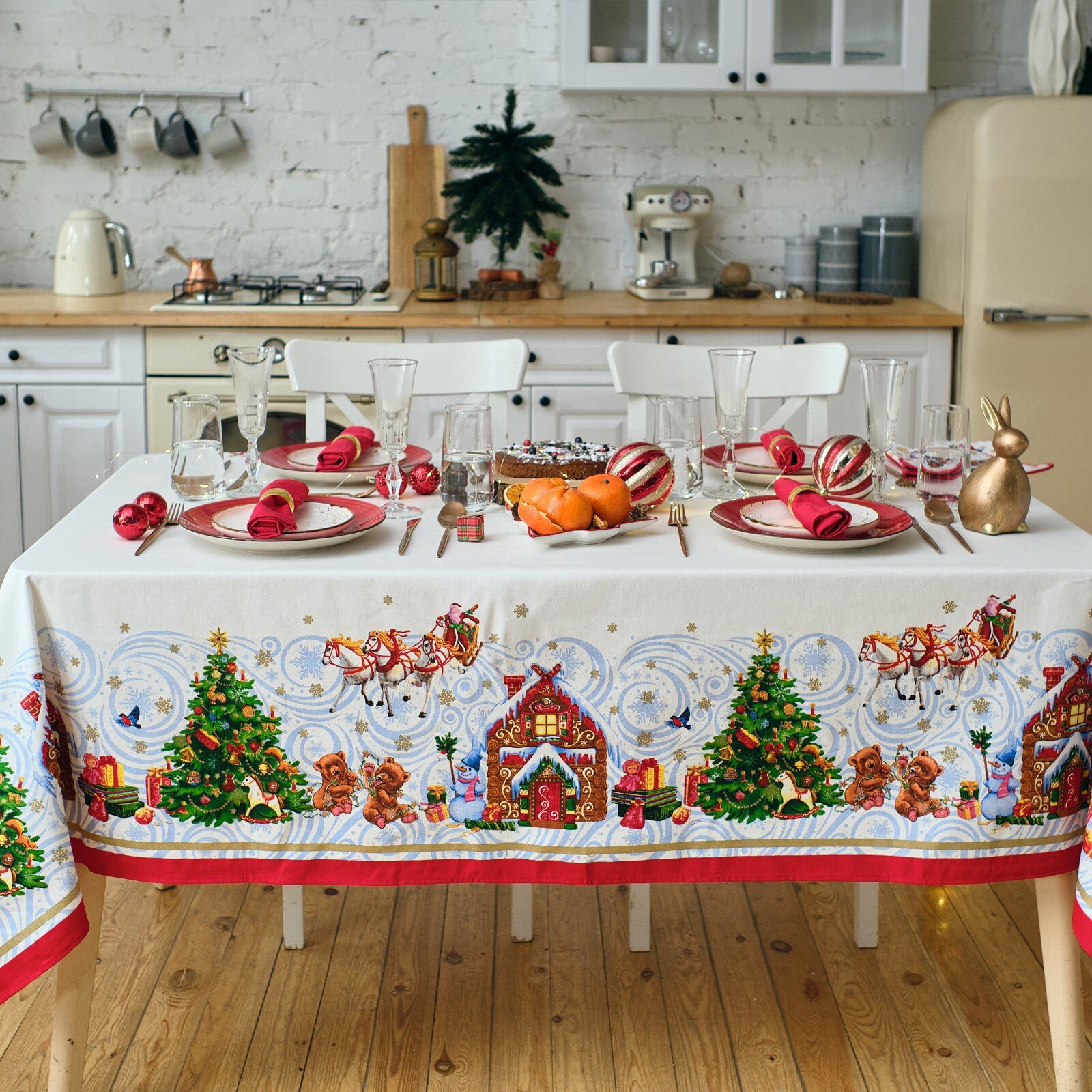 Новый год. Скатерть новогодняя Этель 