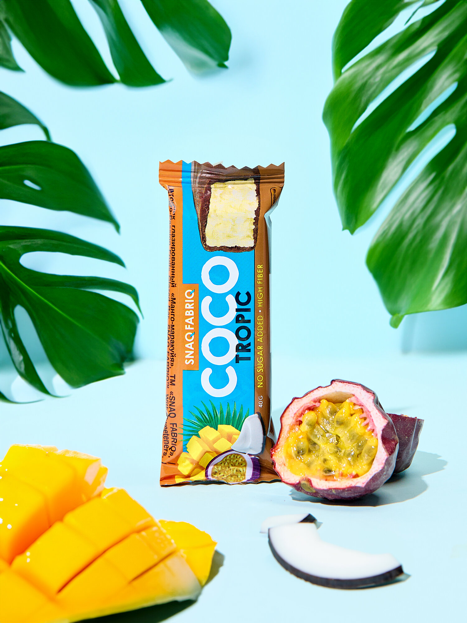 Snaq Fabriq Шоколадные батончики COCO без сахара "Манго и маракуйя", 30шт х 40г — фото 1