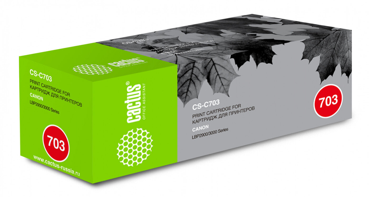 Тонер-картридж Cactus CS-C703 черный для Canon LBP2900/3000Series (2000стр.)