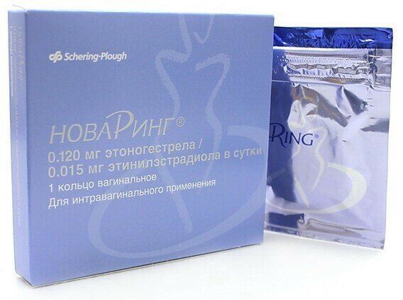НоваРинг, кольцо вагинальное 0.015 мг+0.120 мг/сутки, 1 шт.