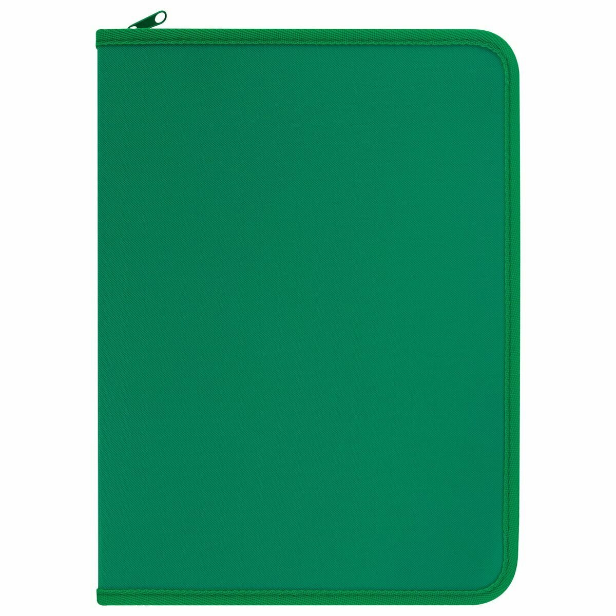 Папка объемная на молнии Brauberg Pixel, пластиковая на 4 кольцах, 35мм, А4, темно-зеленая (273079)