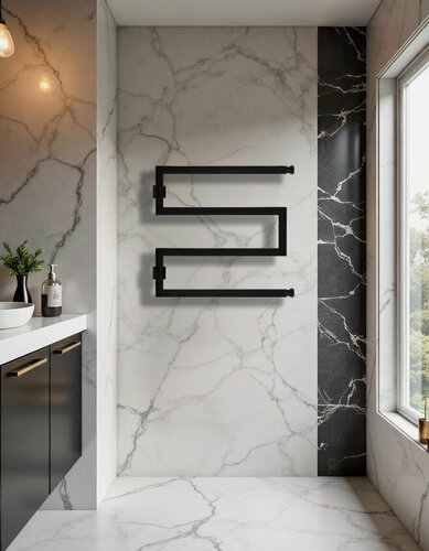 Изображение товара Полотенцесушитель водяной SNAKE-2 60х50 (см) Черный Прямое подключение