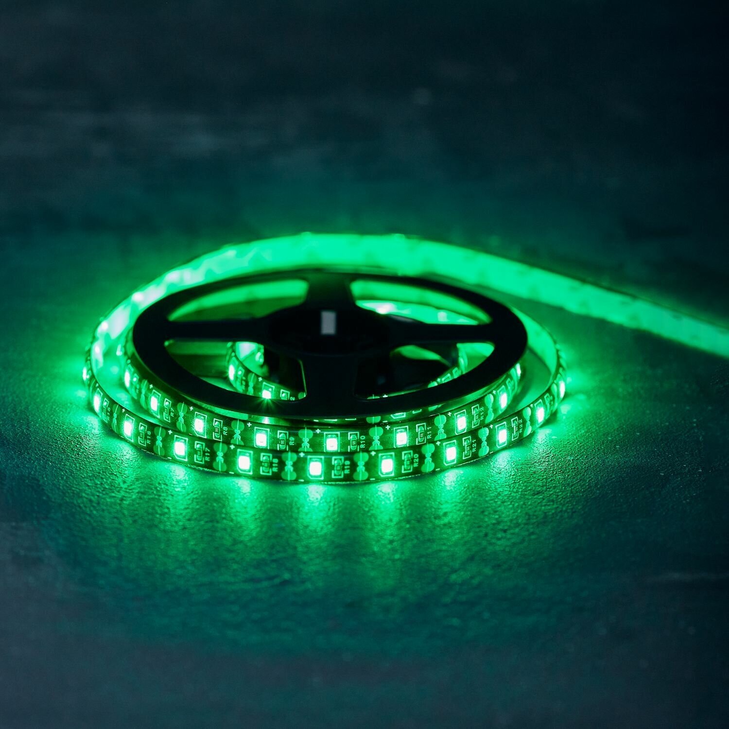 Гибкая влагозащищенная светодиодная USB лента Lamper с зеленым свечением и клеевым слоем, 60 LED/м, 5 В, 1 м