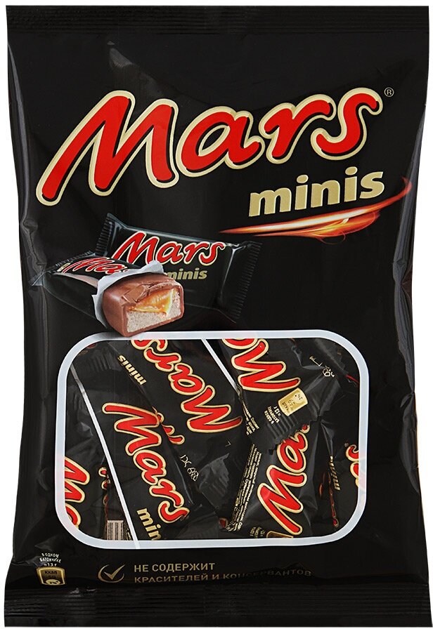 Конфеты Mars Minis с карамелью и нугой, пакет, 182 г, флоу-пак