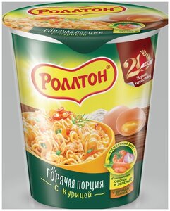 Лапша в стакане "Роллтон" с курицей 70г. 24 шт.