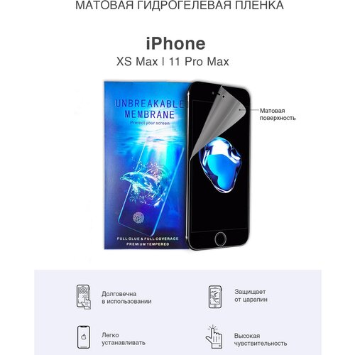 Матовая гидрогелевая защитная пленка для iPhone XS Max и 11 Pro Max