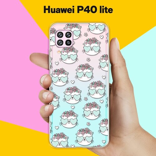 Силиконовый чехол Узор из котов на Huawei P40 Lite силиконовый чехол узор из такс на huawei p40 lite