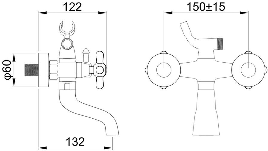 Смеситель на ванну Potato P30314-2