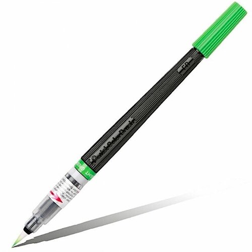 Кисть с краской Colour Brush, 1-10 мм, 5 мл, цвет: светло-зеленый, Pentel