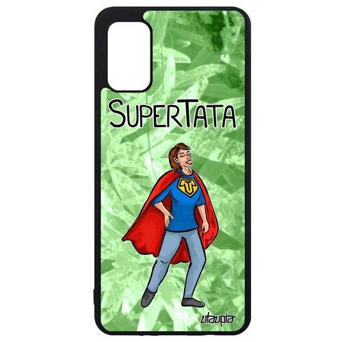 фото Противоударный чехол на мобильный // galaxy a41 // "супертетя" комикс комичный, utaupia, светло-зеленый