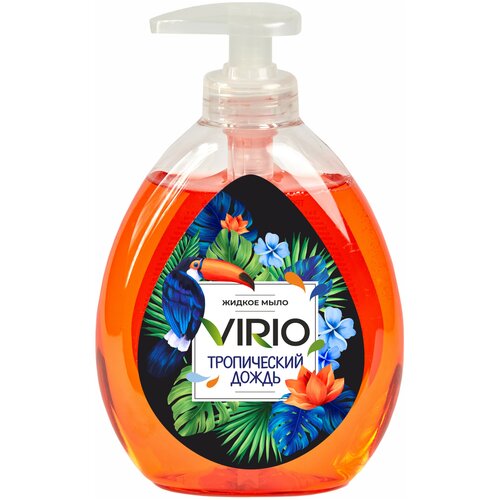 Жидкое гель мыло для рук тела и кожи с эффектом увлажнения VIRIO / Тропический дождь (300 мл)