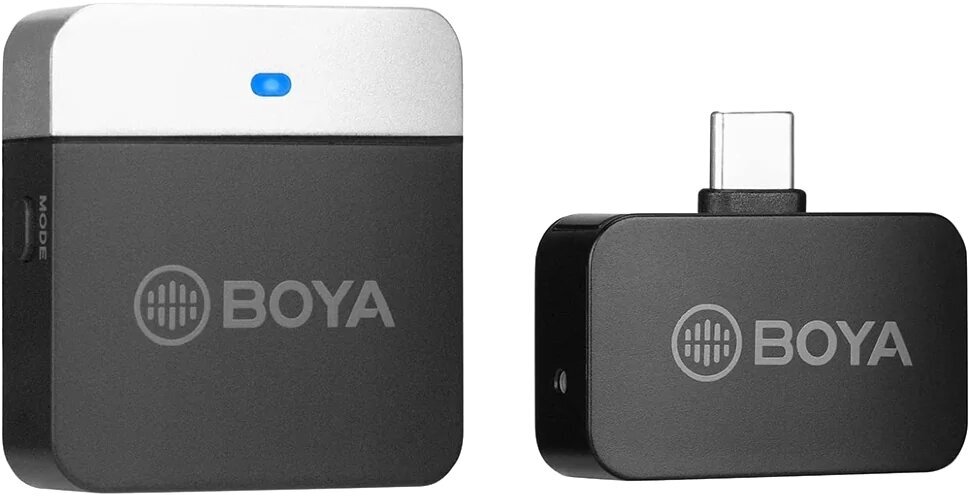 BOYA BY-M1LV-U 2,4 ГГц легкая беспроводная микрофонная система для мобильных устройств, оснащённых USB-C разъёмом