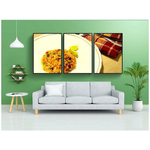 фото Набор модулных постеров для интерьера "приготовление еды, кухня, еда" 60x90 см. в тубусе, без рамки lotsprints