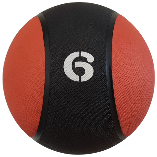 Медицинский резиновый мяч медбол для фитнеса RED Skill, 6 кг