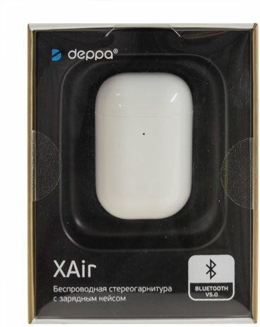 Наушники с микрофоном DEPPA XAir, Bluetooth, вкладыши, белый [44164] - фото №6