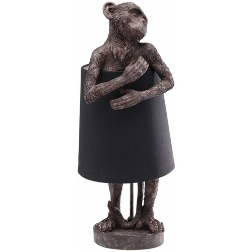 фото Kare лампа настольная monkey, коллекция "обезьяна" 23*56*23, полирезин, сталь, лен, коричневый, черный