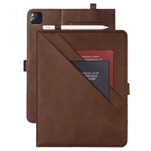 фото Чехол-книжка mypads футляр из качественной импортной кожи с мульти-подставкой с застежкой и визитницей для apple ipad pro 11.0 2020 / 2021 (mhra3 / 53) (mhwc3 /e3 /63 /93) (mhqu3 /w3 /y3) ( mxdc2 ,my2v2 ,mxe52) ретро темно-коричневый