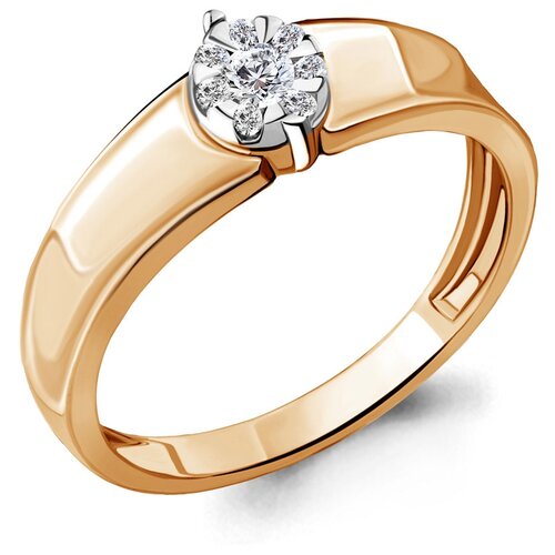 фото Золотое кольцо aquamarine 962796к с бриллиантом diamant-online