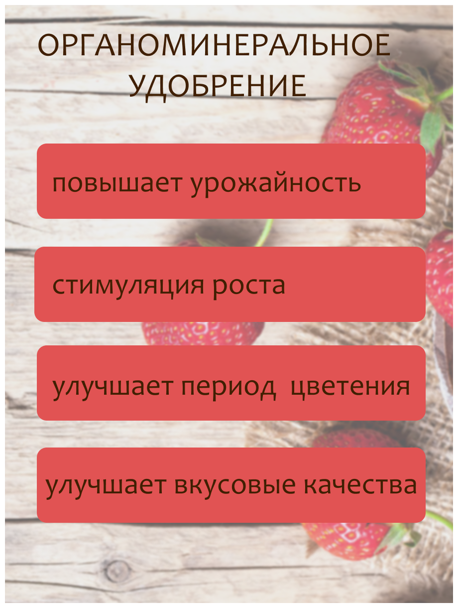 Органоминеральное удобрение (ОМУ) "Для клубники, земляники", 2 кг, 2 упаковки по 1 кг - фотография № 4