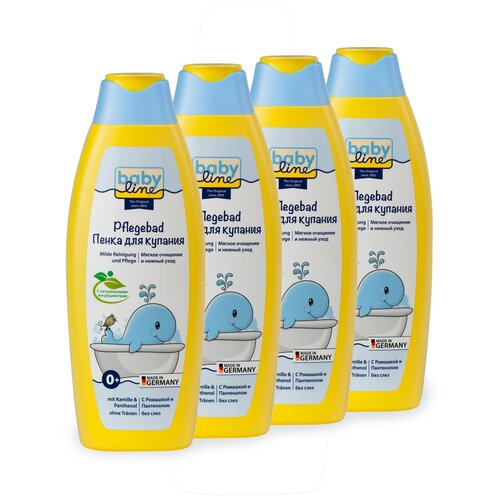 BabyLine Пенка для купания с ромашкой и пантенолом; новая мягкая формула. 4 шт. по 250 мл.Арт.3001978-4