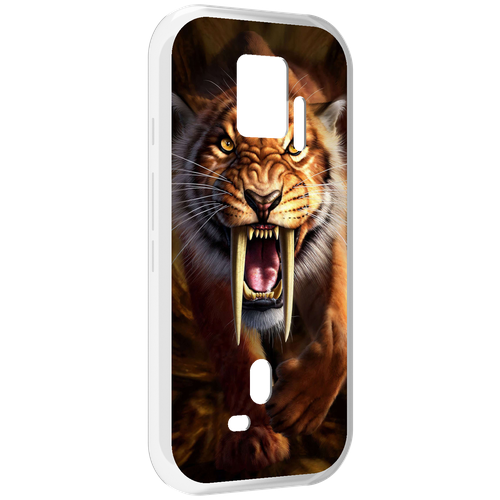Чехол MyPads саблезубый злой тигр для ZTE Nubia Red Magic 7S Pro задняя-панель-накладка-бампер