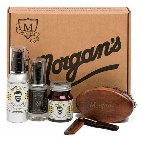 Подарочный набор для ухода за бородой Morgans, шампунь для укладки бороды и усов 100 мл
