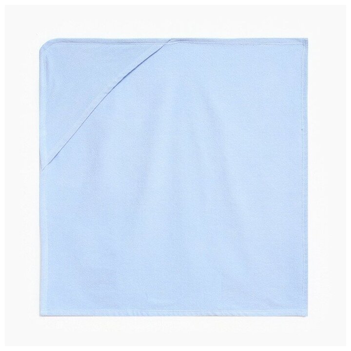 Полотенце-уголок махровый "Крошка Я" 85х85 см, цвет нежно-голубой, 100% хлопок, 320 г/м2