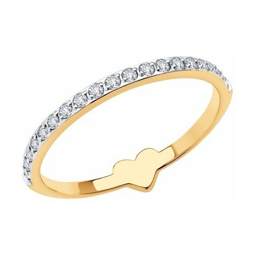 фото Кольцо diamant online, золото, 585 проба, фианит, размер 16, прозрачный