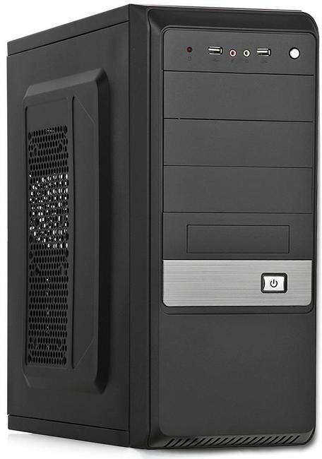 Корпус Miditower SP Winard 3067 C w/o PSU black/silver 2*USB 2*Audio 24pin ATX