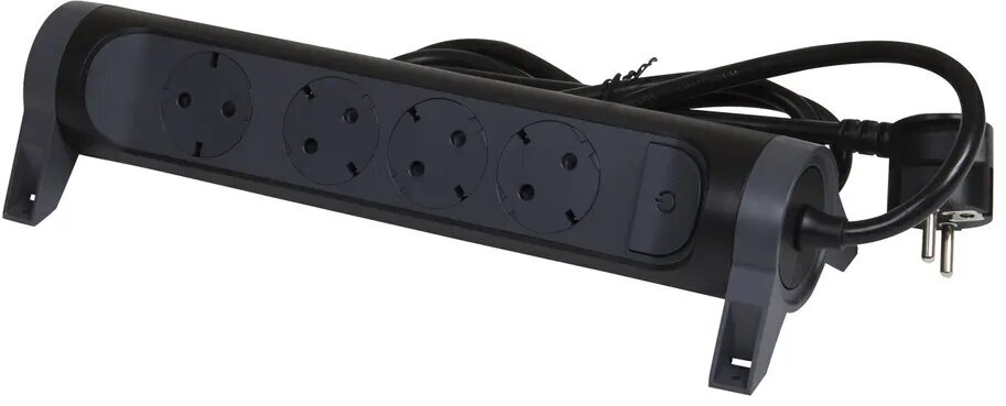 Удлинитель с заземлением Legrand 3 розетки с кабелем 3 м цвет: черный  арт. 694560