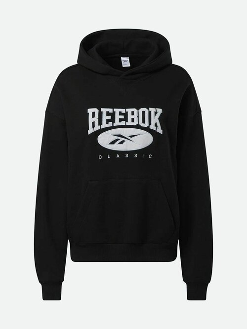 Худи Reebok CLASSICS NATURAL DYE BIG LOGO, силуэт свободный, размер S, черный