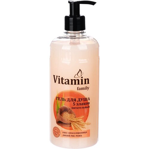Гель для душа Vitamin Family 5 злаков питательный 650 мл 1 шт 273₽