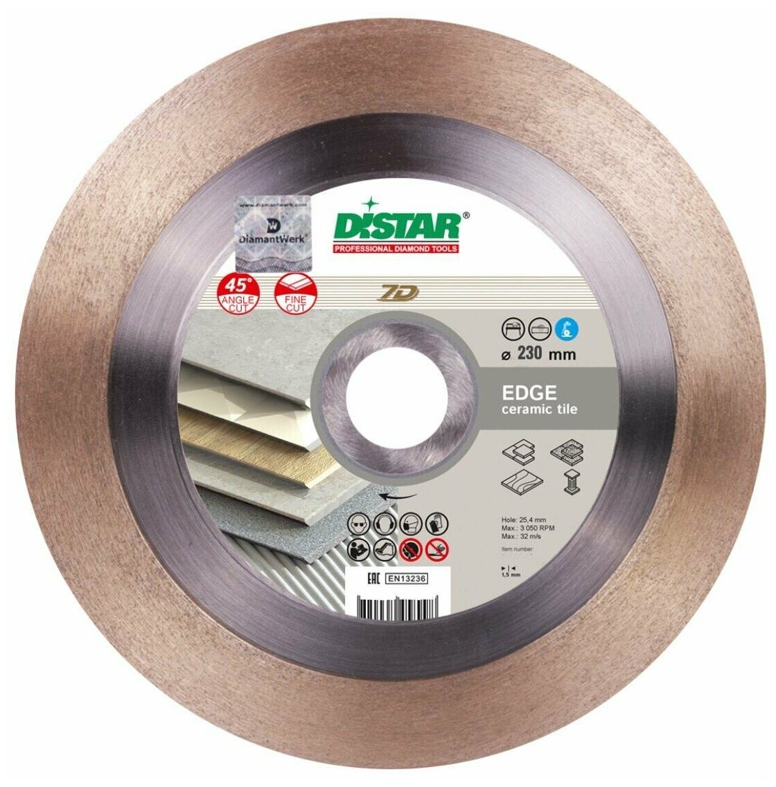 Диск алмазный Distar Edge 1A1R 230*1,4*25*25,4 11120421017 - фото №1