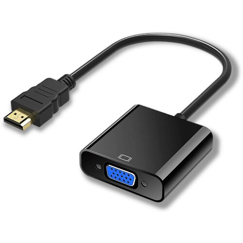 Переходник HDMI VGA, адаптер для монитора, преобразователь конвертер HDMI на VGA, цвет черный