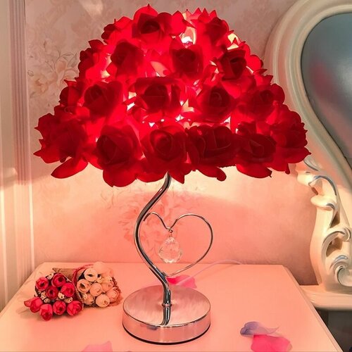Светильник декоративный, настольная лампа в виде Розы, в подарок
