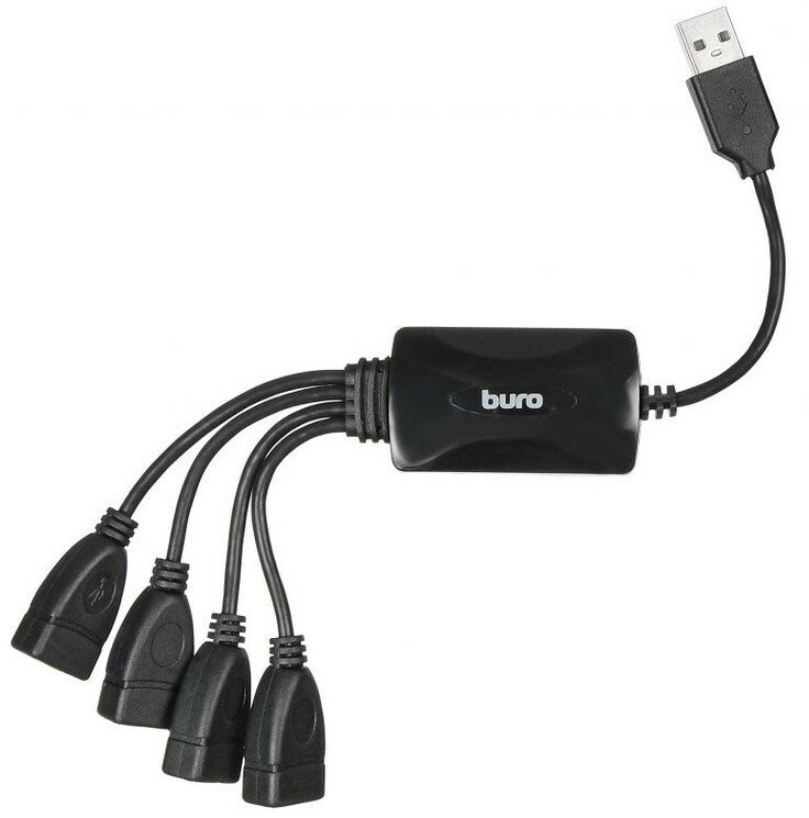 Разветвитель Buro BU-HUB4-0.3-U2.0-SPLITTER, черный