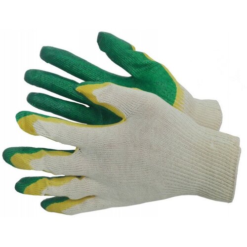 Перчатки рабочие СВС двойной латексный облив 10 пар, зеленые перчатки рабочие свс двойной латексный облив 10 пар