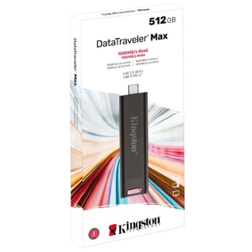 USB flash накопитель KINGSTON DataTraveler Max 512ГБ, USB3.2, черный (DTMAX/512GB)