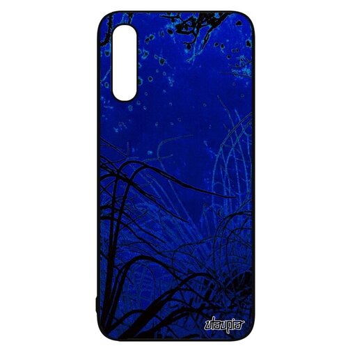 фото Защитный чехол на смартфон // galaxy a50 // "травы" стиль морские, utaupia, синий