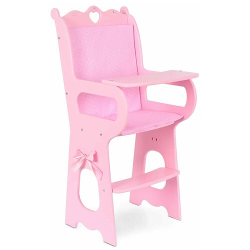 Стульчик для кормления с мягким сиденьем (коллекция Diamond princess розовый) стульчик для кормления для куклы в коробке