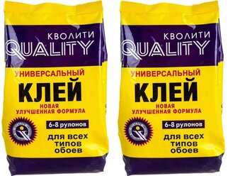 Клей для обоев QUALITY ЭТО высокое качество, универсальный, 200 г., 2 шт.