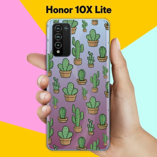 силиконовый чехол кактусы на honor 10 Силиконовый чехол на Honor 10X Lite Кактусы / для Хонор 10 икс Лайт