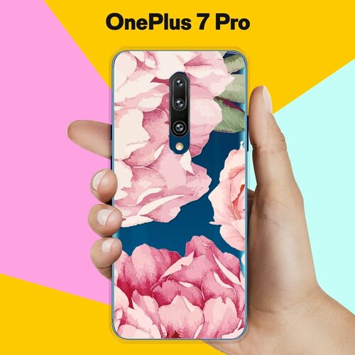 Силиконовый чехол на OnePlus 7 Pro Пионы / для ВанПлас 7 Про силиконовый чехол на oneplus 7 pro ванплас 7 про розовые пионы