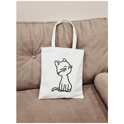 фото Сумка шоппер женская с принтом холщовая с замком handemade