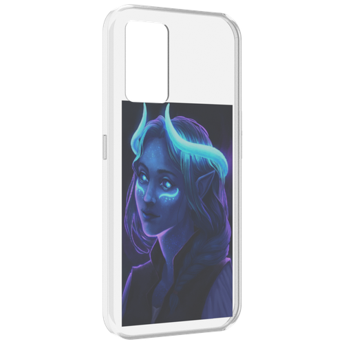 Чехол MyPads девушка синяя ледяная женский для Oppo K10 4G задняя-панель-накладка-бампер