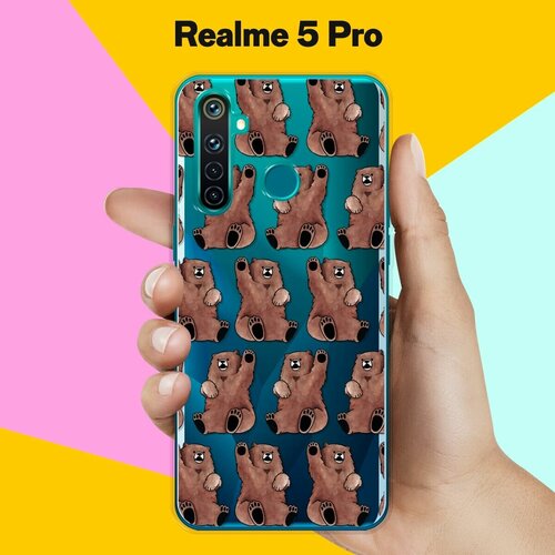 Силиконовый чехол на realme 5 Pro Медведи / для Реалми 5 Про силиконовый чехол на realme 5 pro реалми 5 про веселые корги